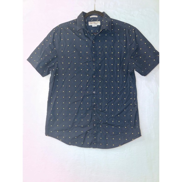 Original Penguin Other - Original Penguin Mens‎ Heritage Slim Fit Short Sleeve Button Down Shirt Navy M